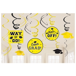 Grad Value Pack Swirl Decorations - Yellow