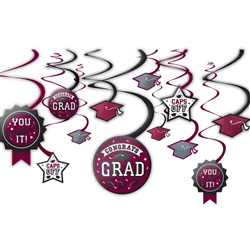 Grad Value Pack Swirl Decorations - Burgundy