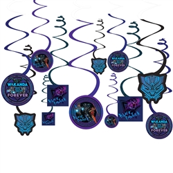 Black Panther Wakanda Forever Spiral Decorations