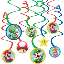 Super Mario Bros Hanging Swirls Decorations