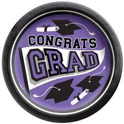 True To Your School Graduation 8.5" Inch Plates - Purple
