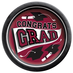 True To Your School Graduation 8.5" Inch Plates -Burgundy