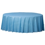 Pastel Blue Round Table Cover Plastic-84 inch