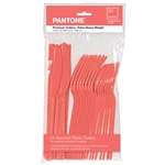Pantone Living Coral Premium Heavy Weight Assorted Cutlery 24ct