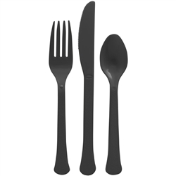 Black 200 Count Cutlery Assortment