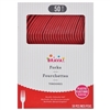 Red Reusable Plastic Forks - 50 Count
