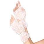 White Lace Finger-less Gloves