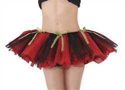 Red and Black Too-Too Skirt w/ Gold Bows