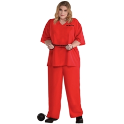 Incarcerated Convict Prisoner Plus Size Adult Costume