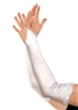 Long White Women's Fingerless Gloves