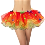 Rainbow Clown Skirt w/ Polka Dots and Bows