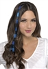 Blue and Black Striped Clip In Hair