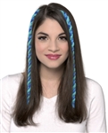 Blue and Teal Clip In Swirl Hair