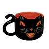 Vintage Halloween Ceramic Black Cat Mug