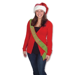 Santa's Helper Satin Sash