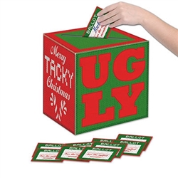 Ugly Sweater Ballot Box with Ballots