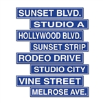 Hollywood Street Sign Cutouts