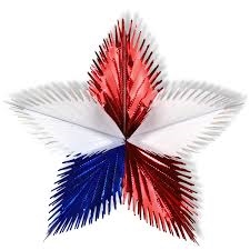 RED WHITE BLUE LEAF STARBURST