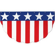 PATRIOTIC VELVET BUNTING 21"X36"