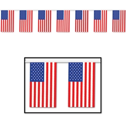 American Flag Pennant Banner - 60 Feet