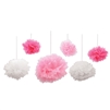 Pink and White Tissue Fluff Balls