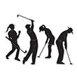 Golf Player Silhouettes Cutouts - 4 Count