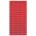 Metallic Square Curtain - Red