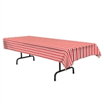 Red and White Striped Table Cover