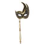 Gold Glitter Mask On A Stick