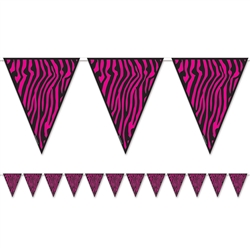 Pink Zebra Banner Decoration