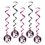 Sweet 16 Party Swirl Decorations