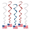 American Flag Whirls Decorations
