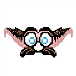 8-Bit Moustache And Eyeglasses