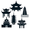Pagoda Silhouettes Cutouts