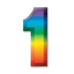 1  3-D NUMBER - MULTI-COLORED