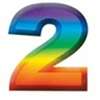 2  3-D NUMBER - MULTI-COLORED