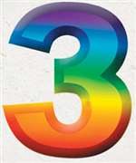 3  3-D NUMBER - MULTI-COLORED