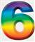 6  3-D NUMBER - MULTI-COLORED