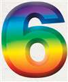6  3-D NUMBER - MULTI-COLORED