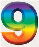 9  3-D NUMBER - MULTI-COLORED