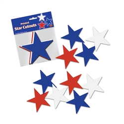 Red, White and Blue 5 Inch Cutouts - 10 pack