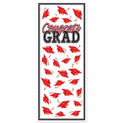 Congrats Grad Door Cover - Red