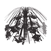 Grad Cap Mini 7 1/2" Cascade Centerpiece - Black