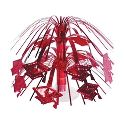 Grad Cap Mini 7 1/2" Cascade Centerpiece - Red