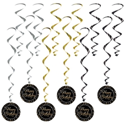 Happy Birthday Hanging Whirls Decorations