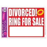 Divorced!  Ring For Sale Peel 'n Place Cling