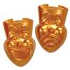 GOLD PLASTIC COMEDY & TRAGEDY FACES