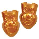 GOLD PLASTIC COMEDY & TRAGEDY FACES