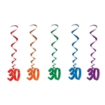 30 Whirls Hanging Decorations - 6 Pack