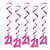 "21" WHIRLS HANGING DECORATIONS - PINK